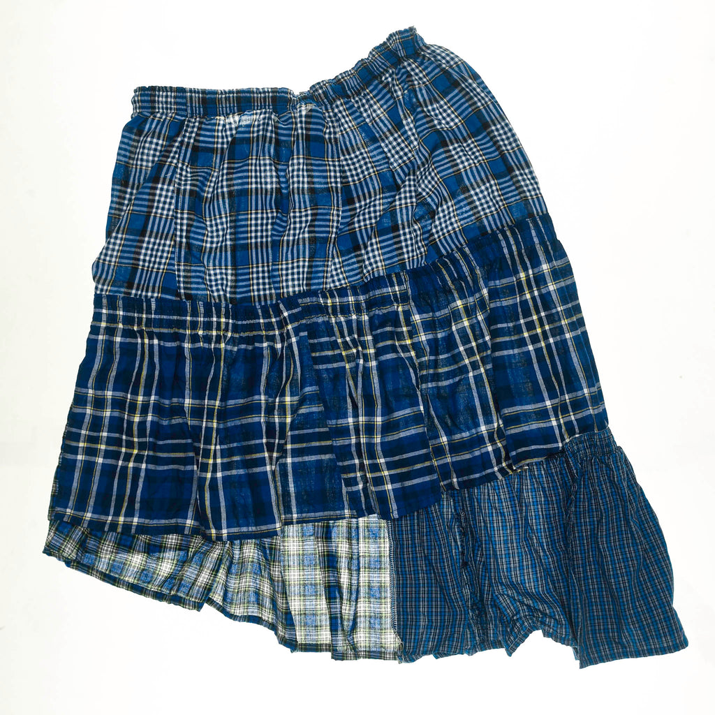 Mixed Blue Boxer Skirt Midi