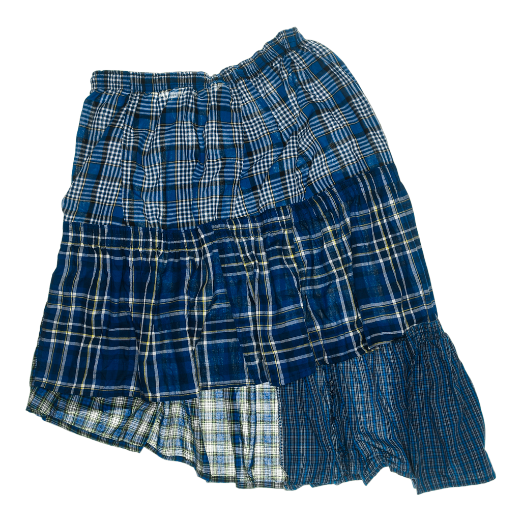 Mixed Blue Boxer Skirt Midi