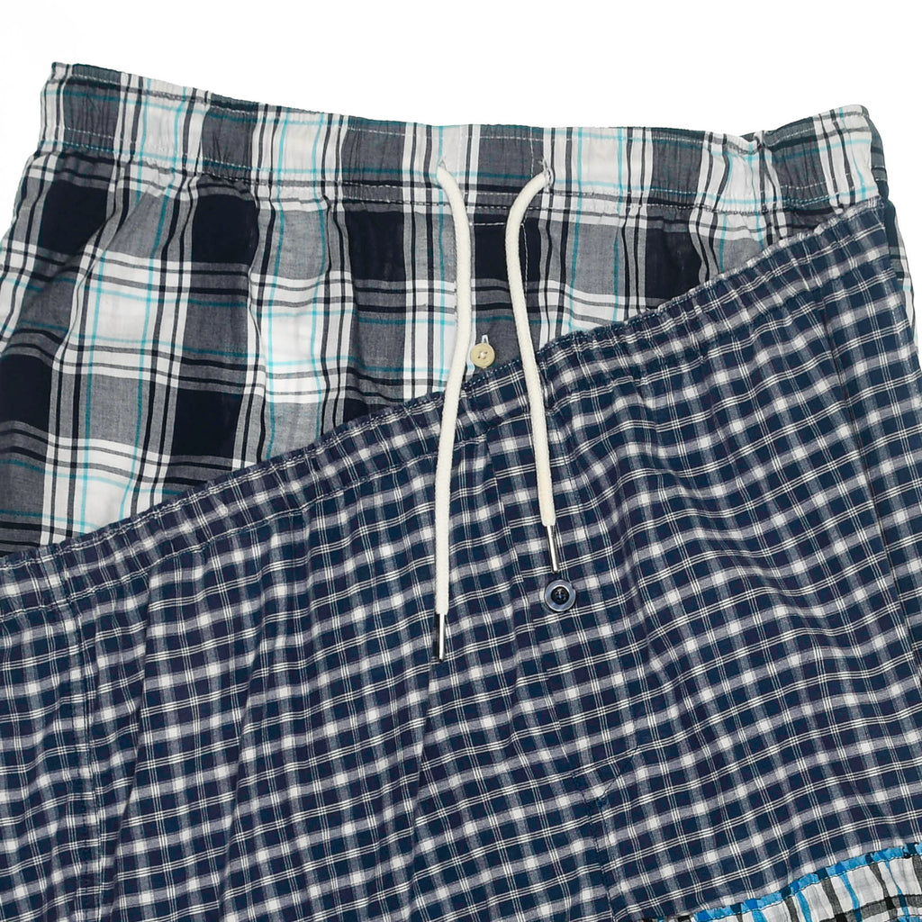 Blue & Grey Plaid Boxer Skirt Midi