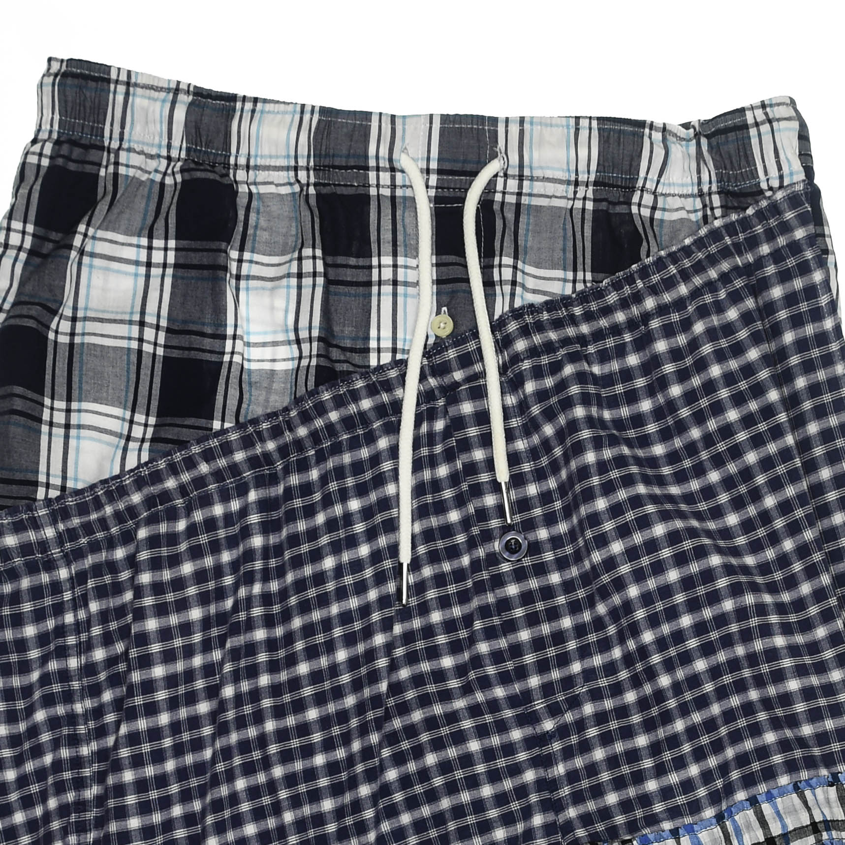 Blue & Grey Plaid Boxer Skirt Midi