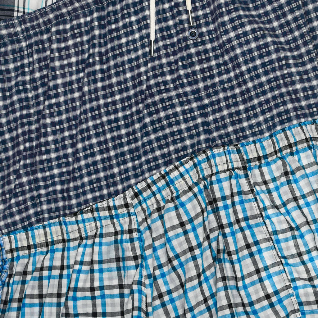 Blue & Grey Plaid Boxer Skirt Midi