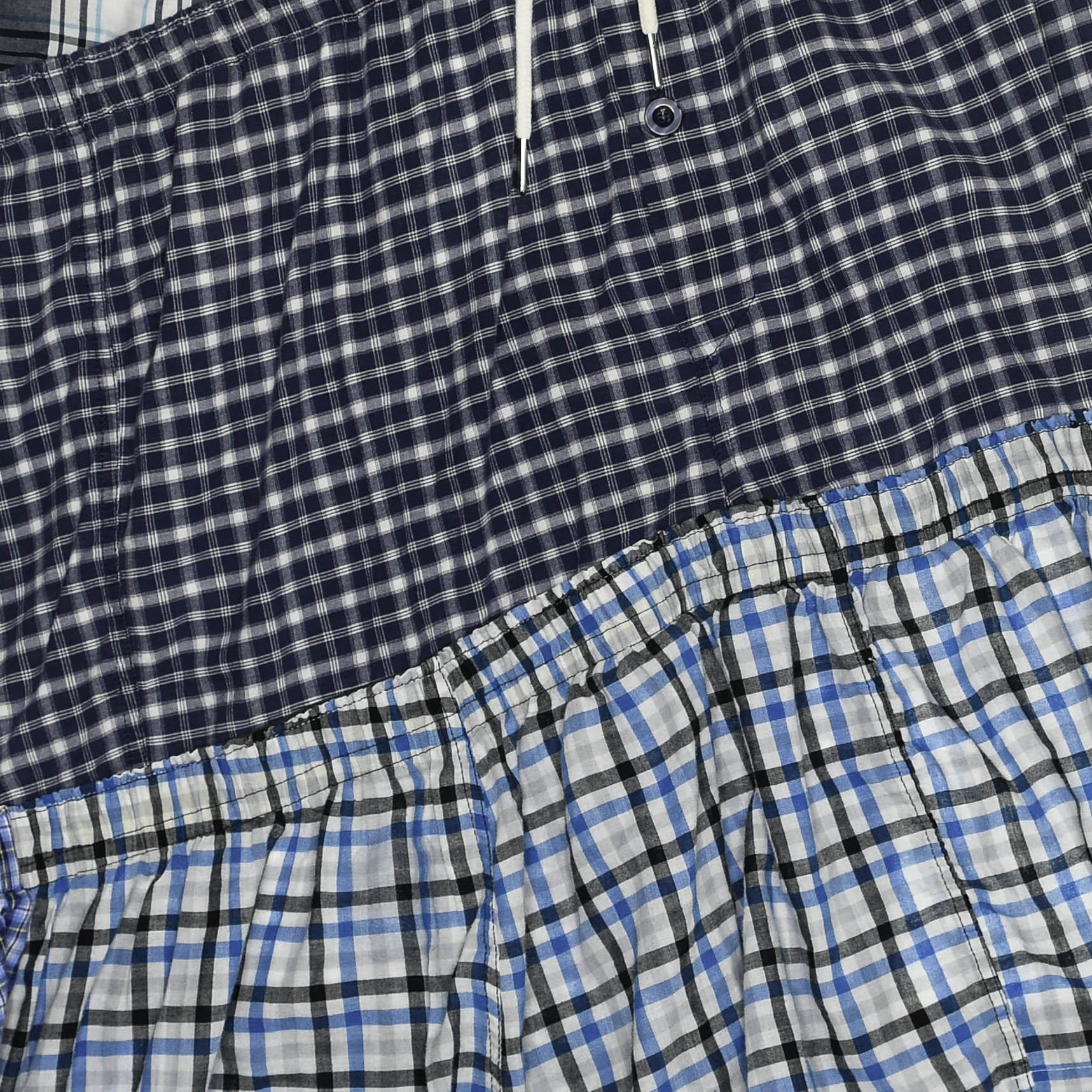 Blue & Grey Plaid Boxer Skirt Midi
