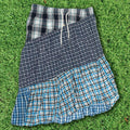 Blue & Grey Plaid Boxer Skirt Midi