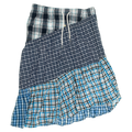 Blue & Grey Plaid Boxer Skirt Midi