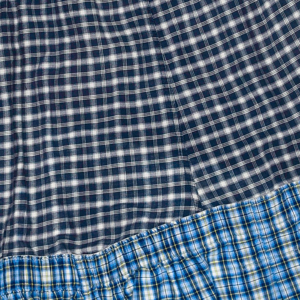 Blue & Grey Plaid Boxer Skirt Midi