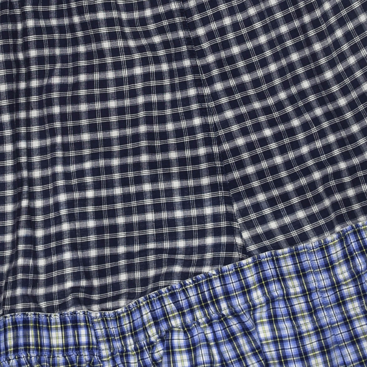 Blue & Grey Plaid Boxer Skirt Midi