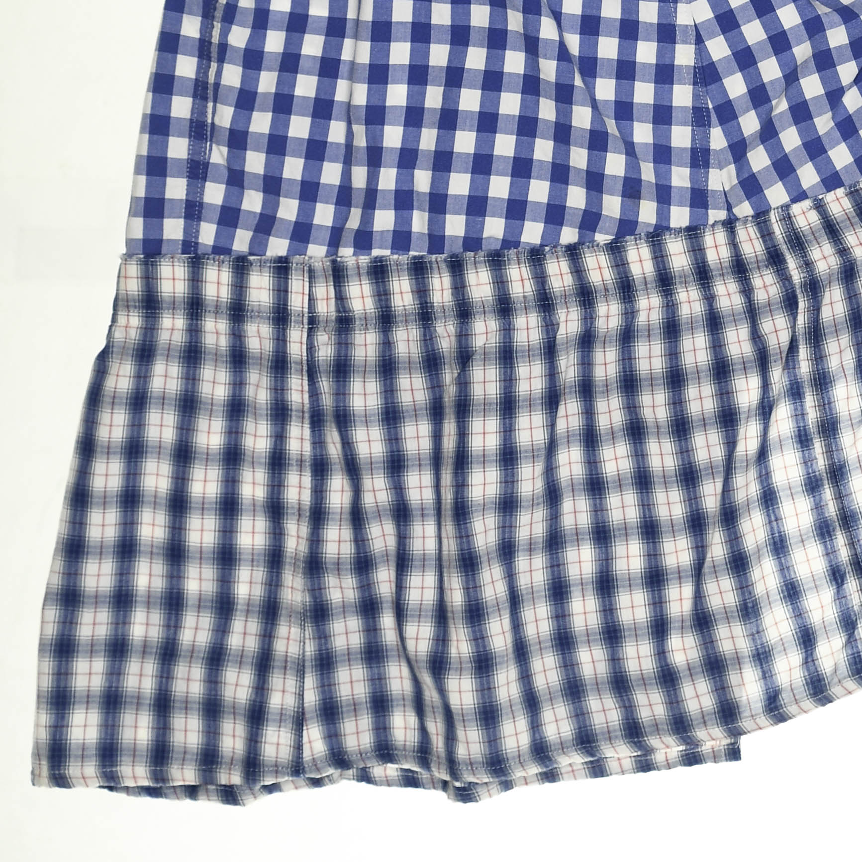 Light Blue Gingham Boxer Skirt Midi