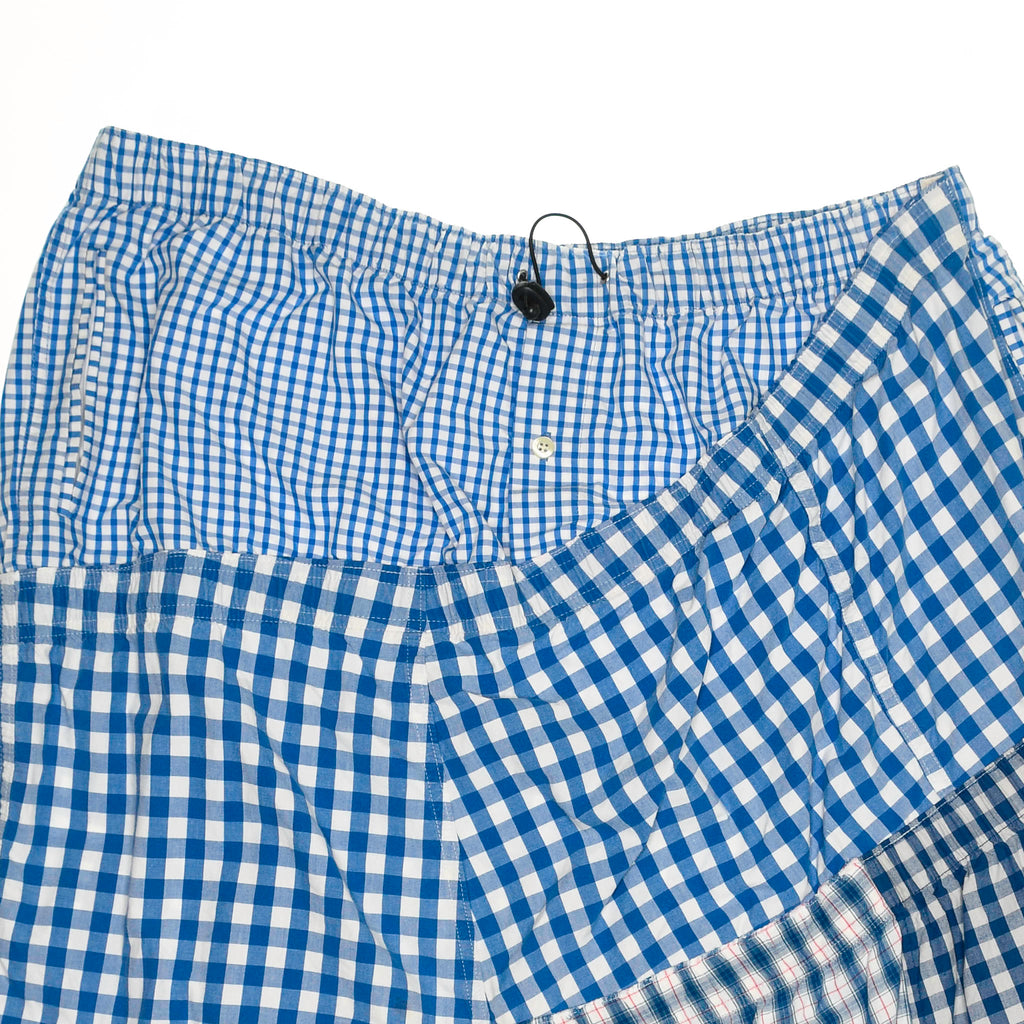 Light Blue Gingham Boxer Skirt Midi
