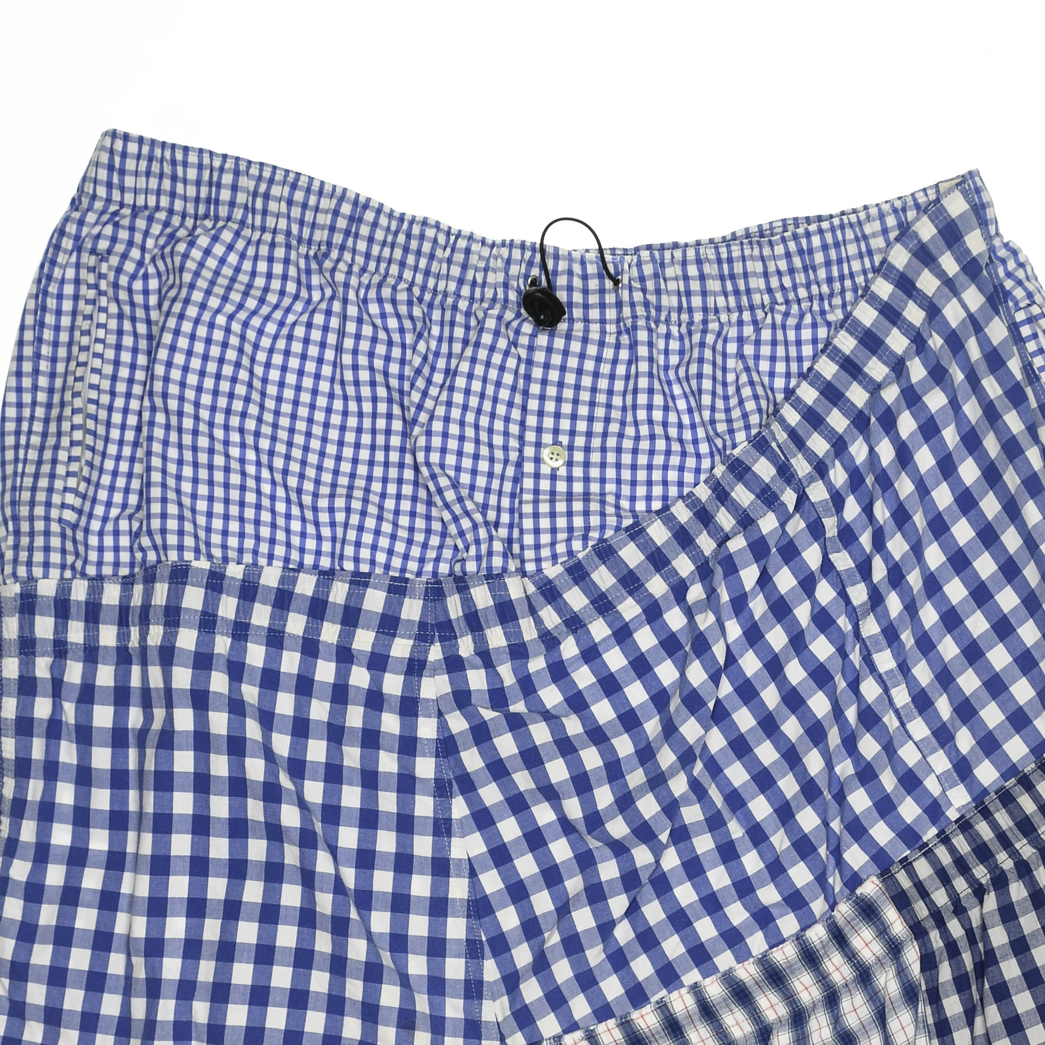 Light Blue Gingham Boxer Skirt Midi