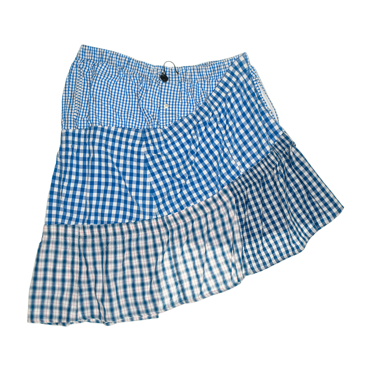 Light Blue Gingham Boxer Skirt Midi