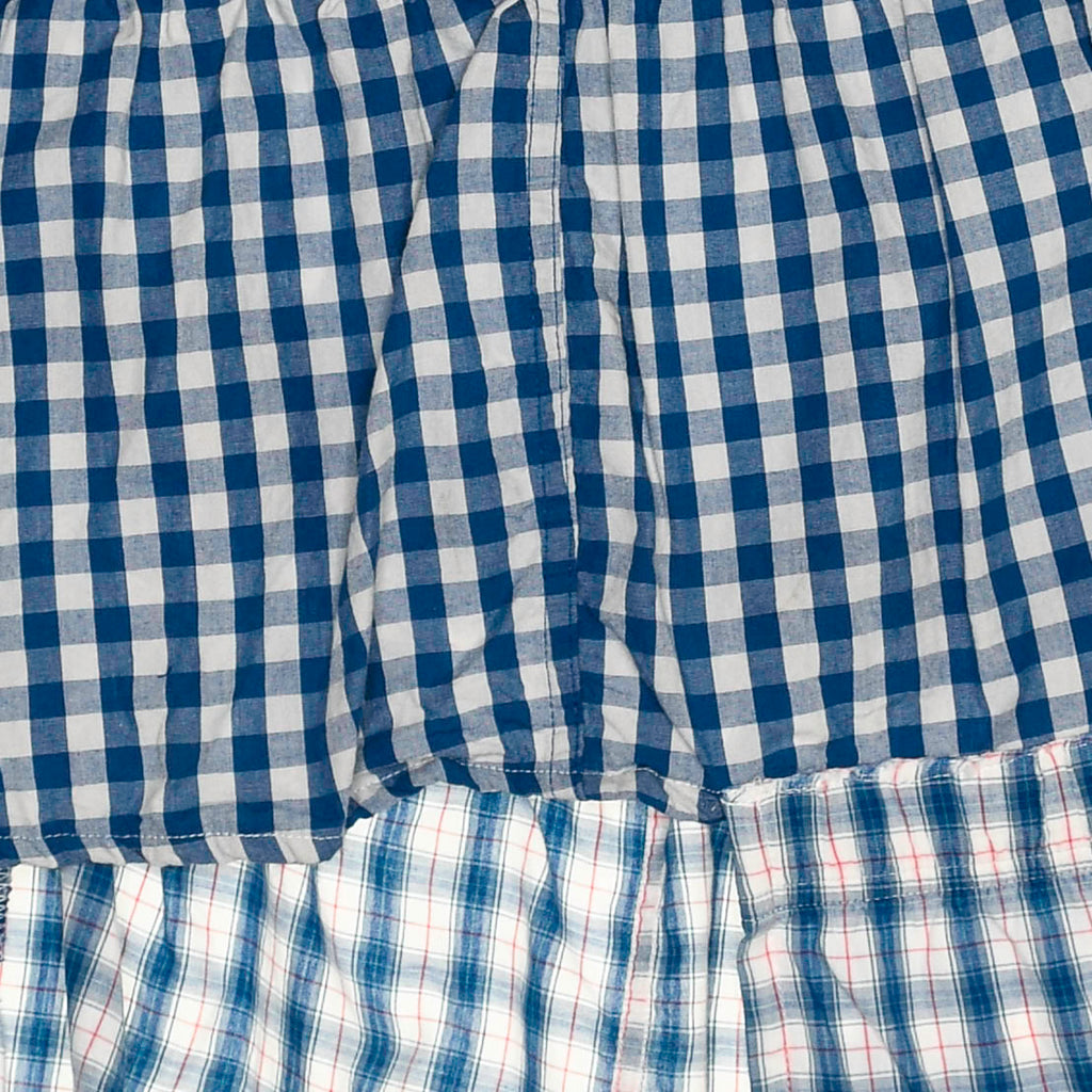 Light Blue Gingham Boxer Skirt Midi