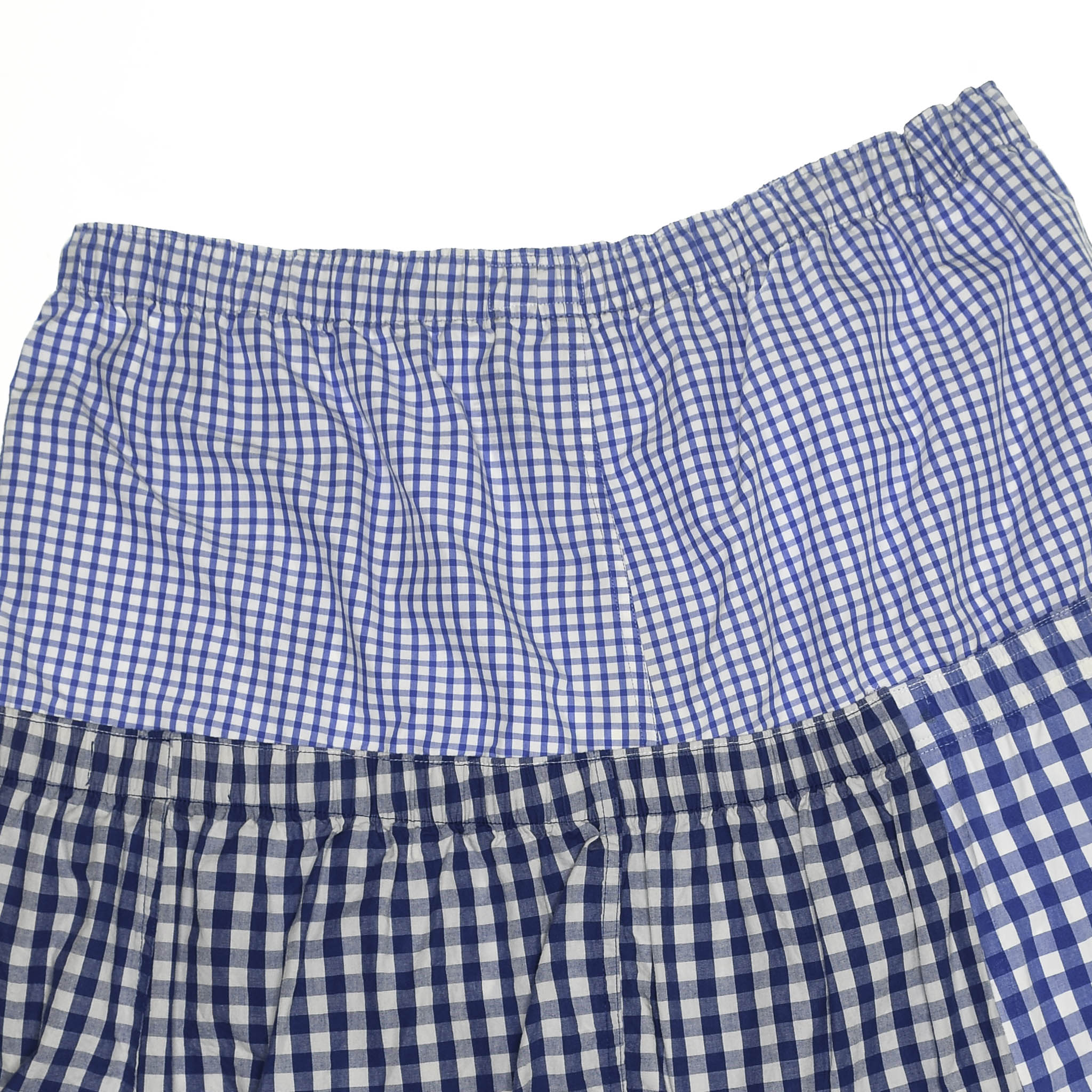 Light Blue Gingham Boxer Skirt Midi