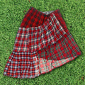Upcycled Red Plaid Boxer Skirt Midi