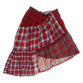 Upcycled Red Plaid Boxer Skirt Midi