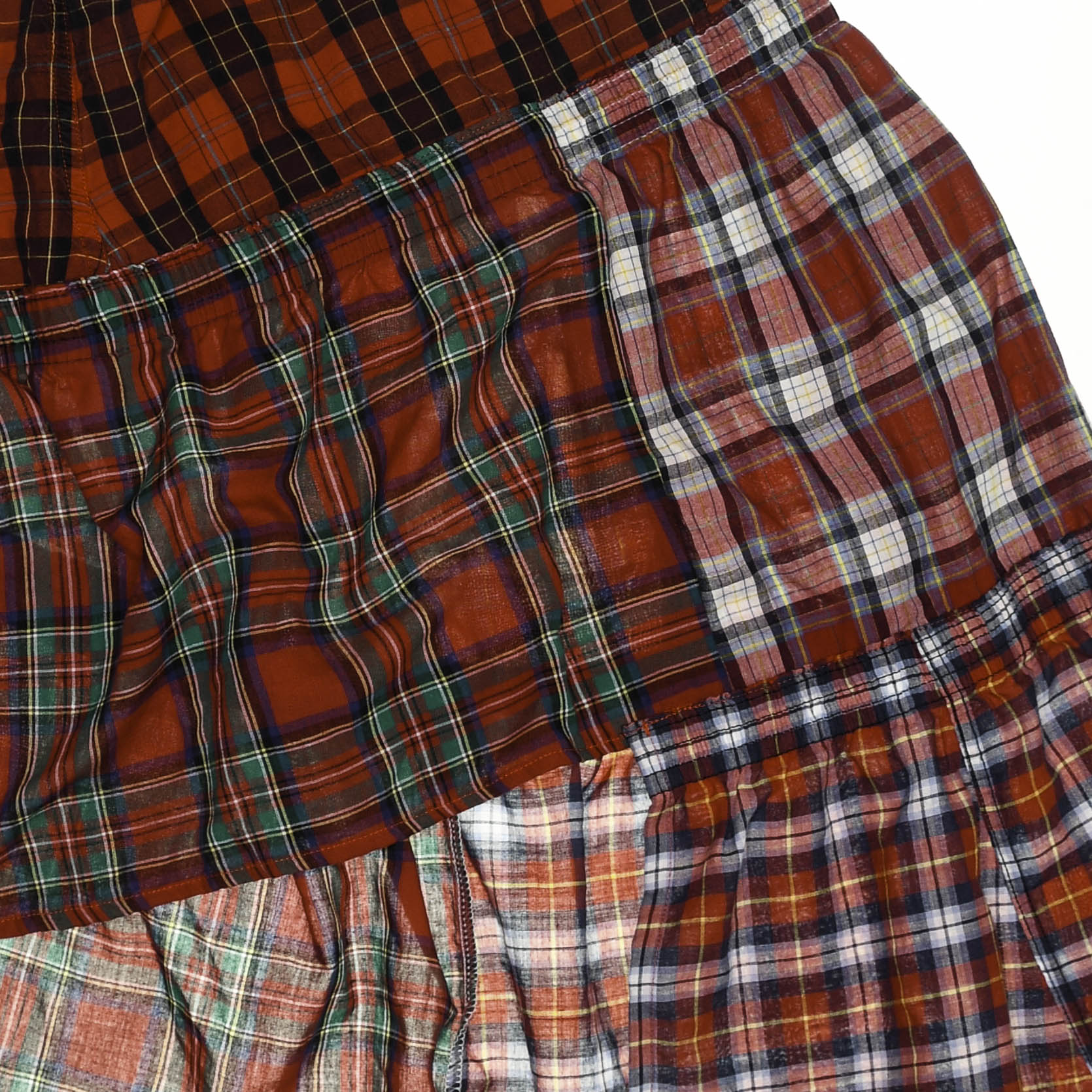 Upcycled Red Plaid Boxer Skirt Midi