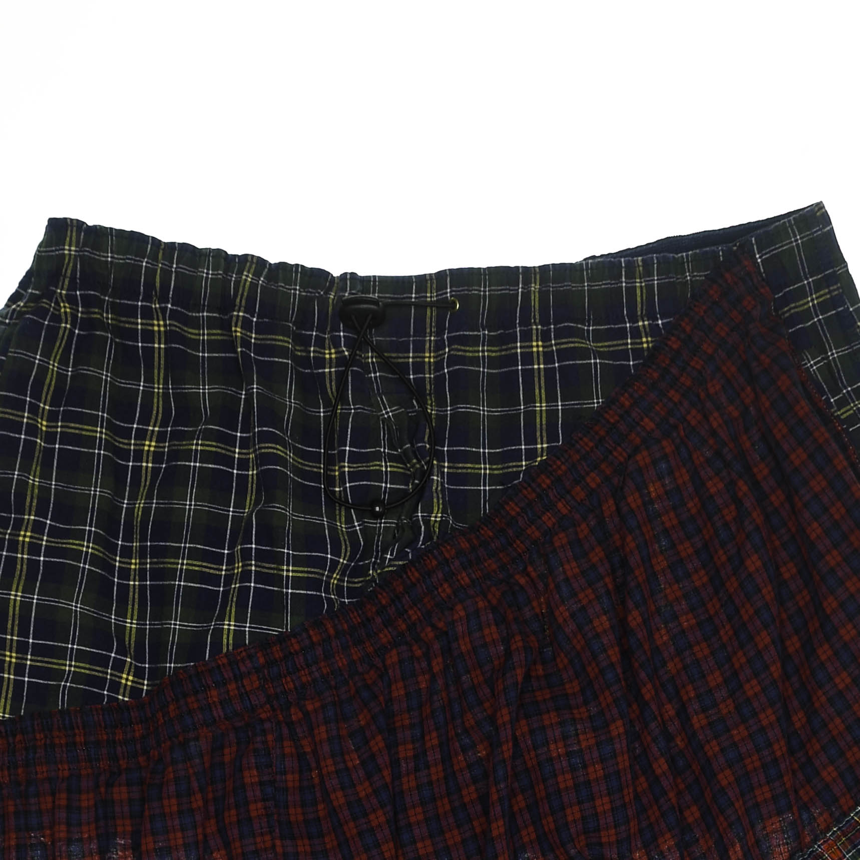 Grunge Plaid Tiered Boxer Skirt Midi