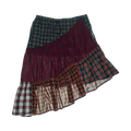 Grunge Plaid Tiered Boxer Skirt Midi