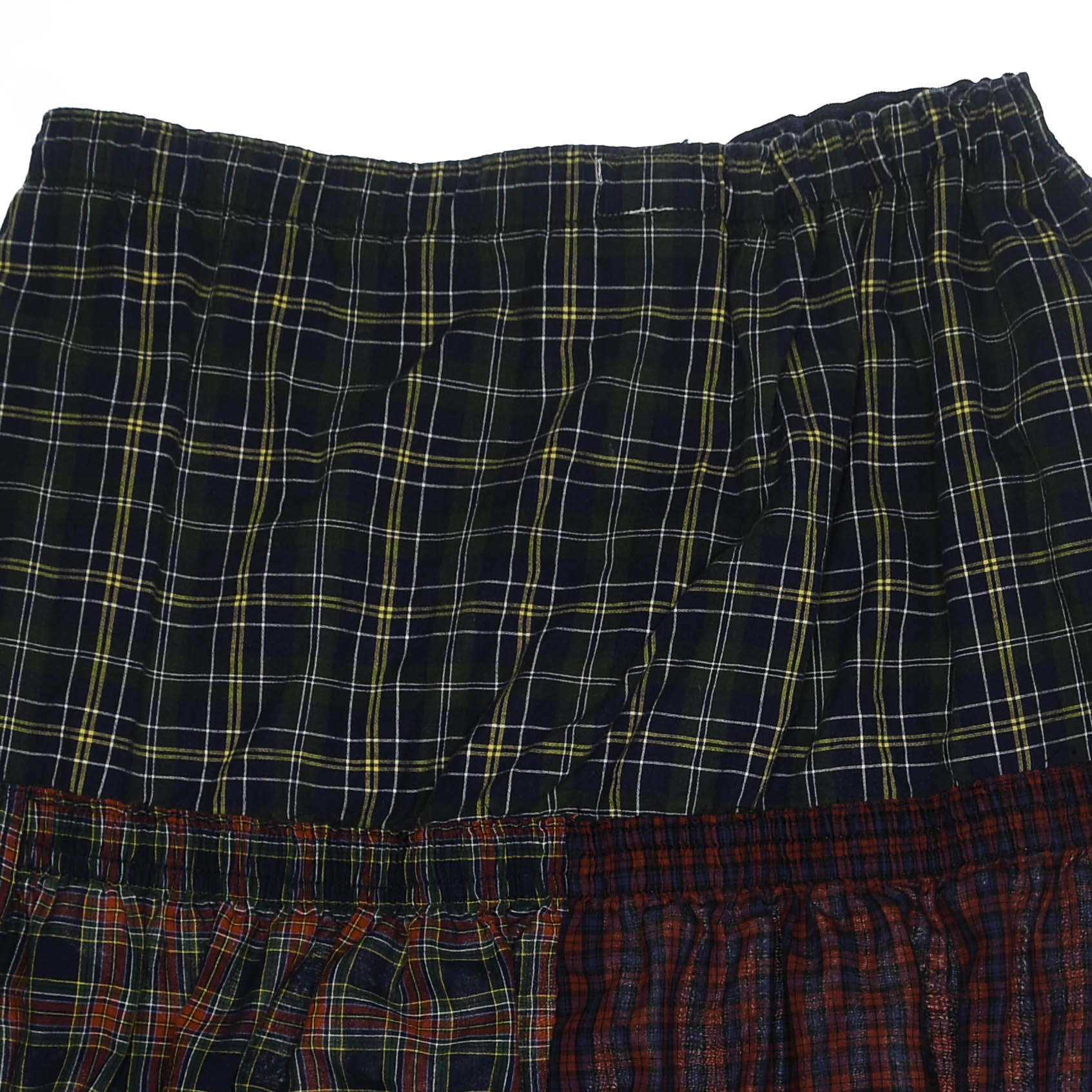 Grunge Plaid Tiered Boxer Skirt Midi