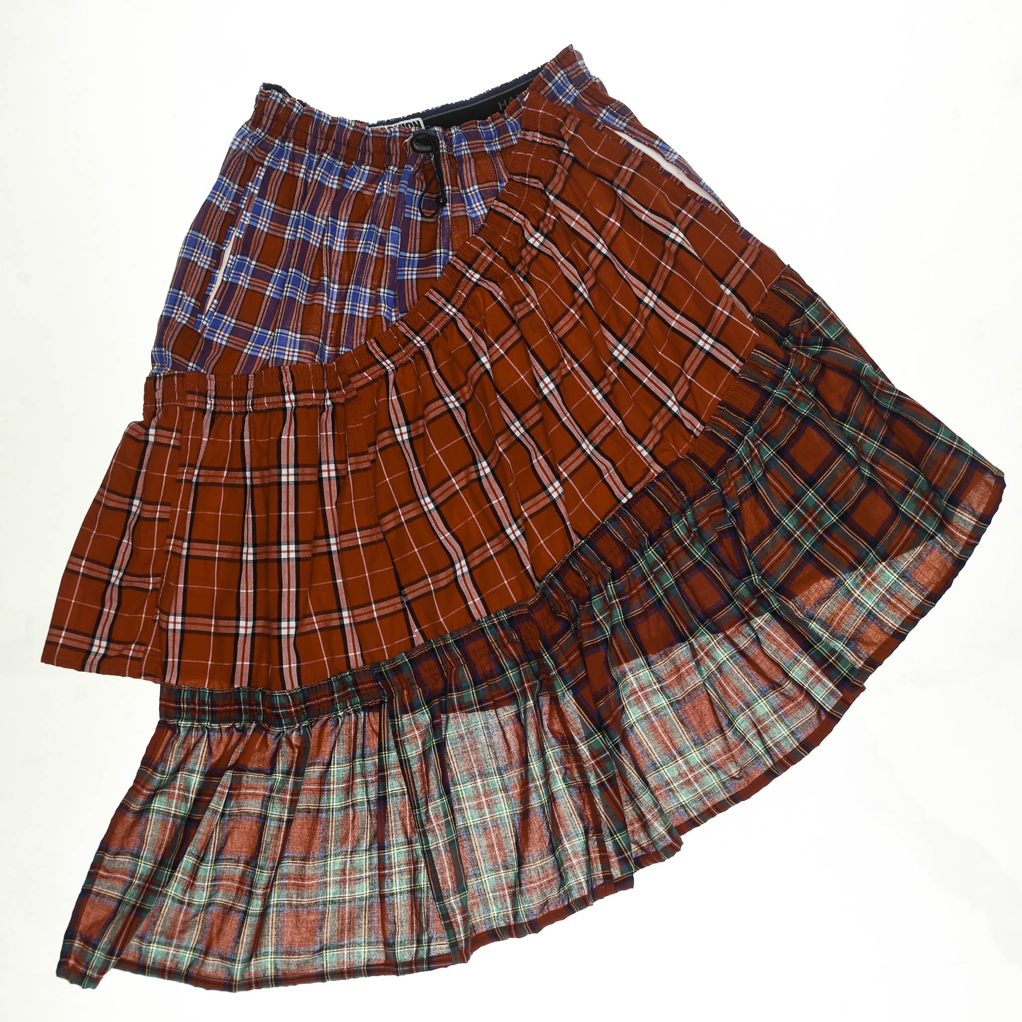 Upcycled Red Boxer Skirt Midi