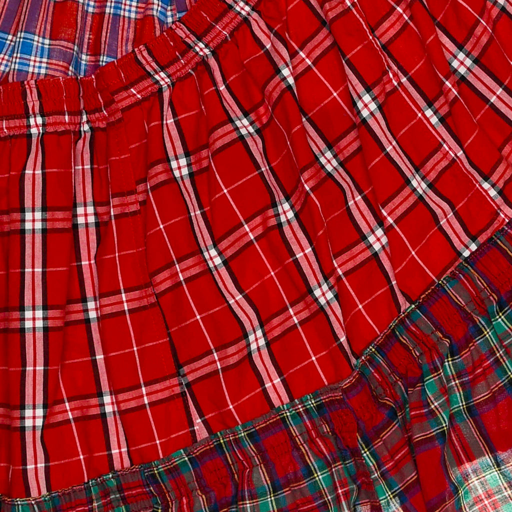Upcycled Red Boxer Skirt Midi