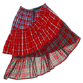 Upcycled Red Boxer Skirt Midi