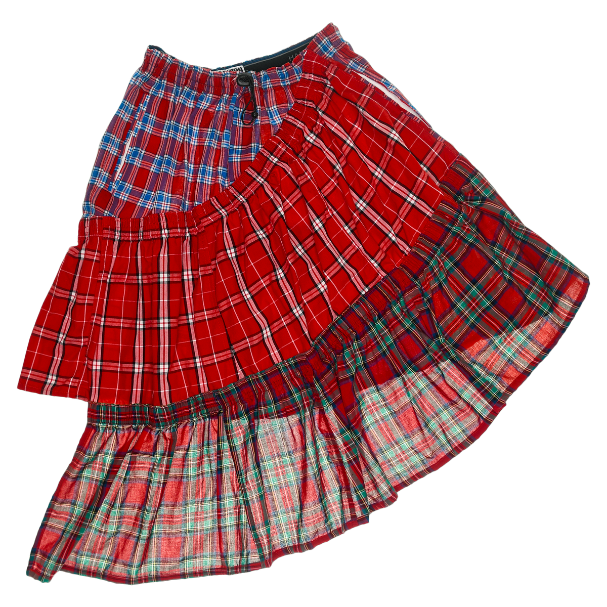 Upcycled Red Boxer Skirt Midi
