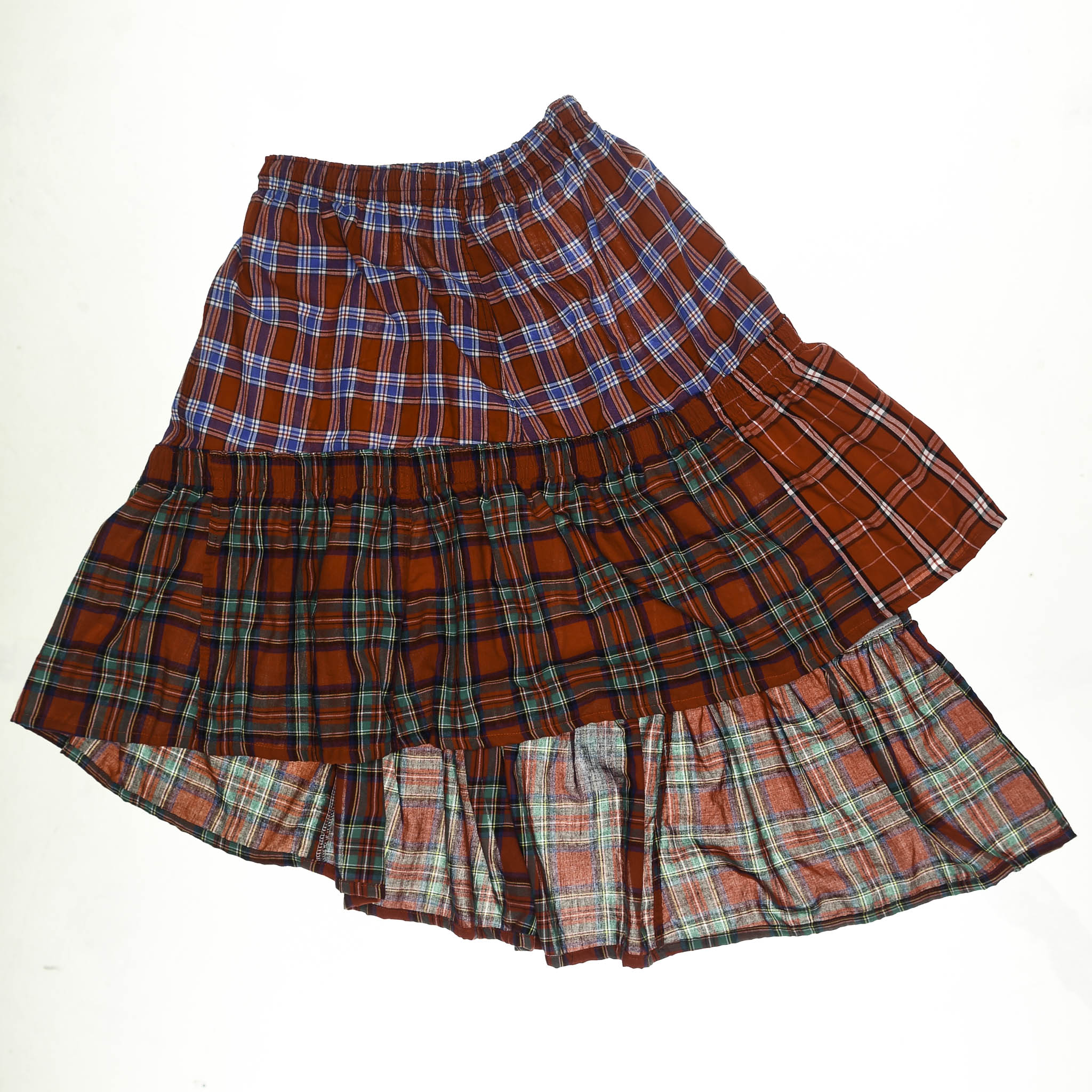 Upcycled Red Boxer Skirt Midi