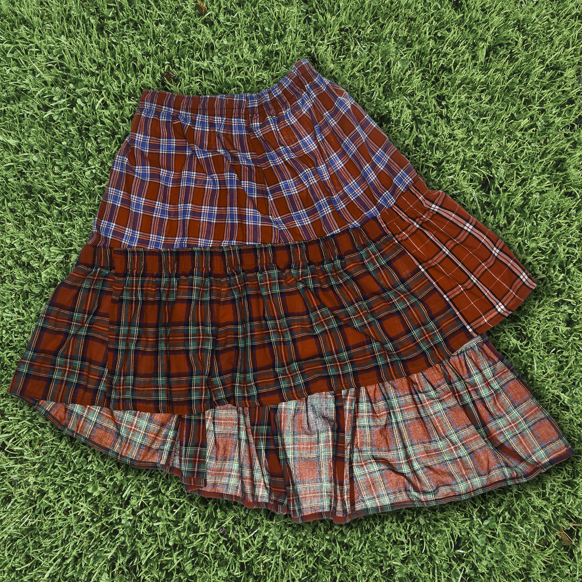 Upcycled Red Boxer Skirt Midi