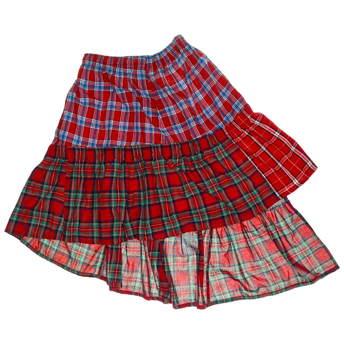 Upcycled Red Boxer Skirt Midi