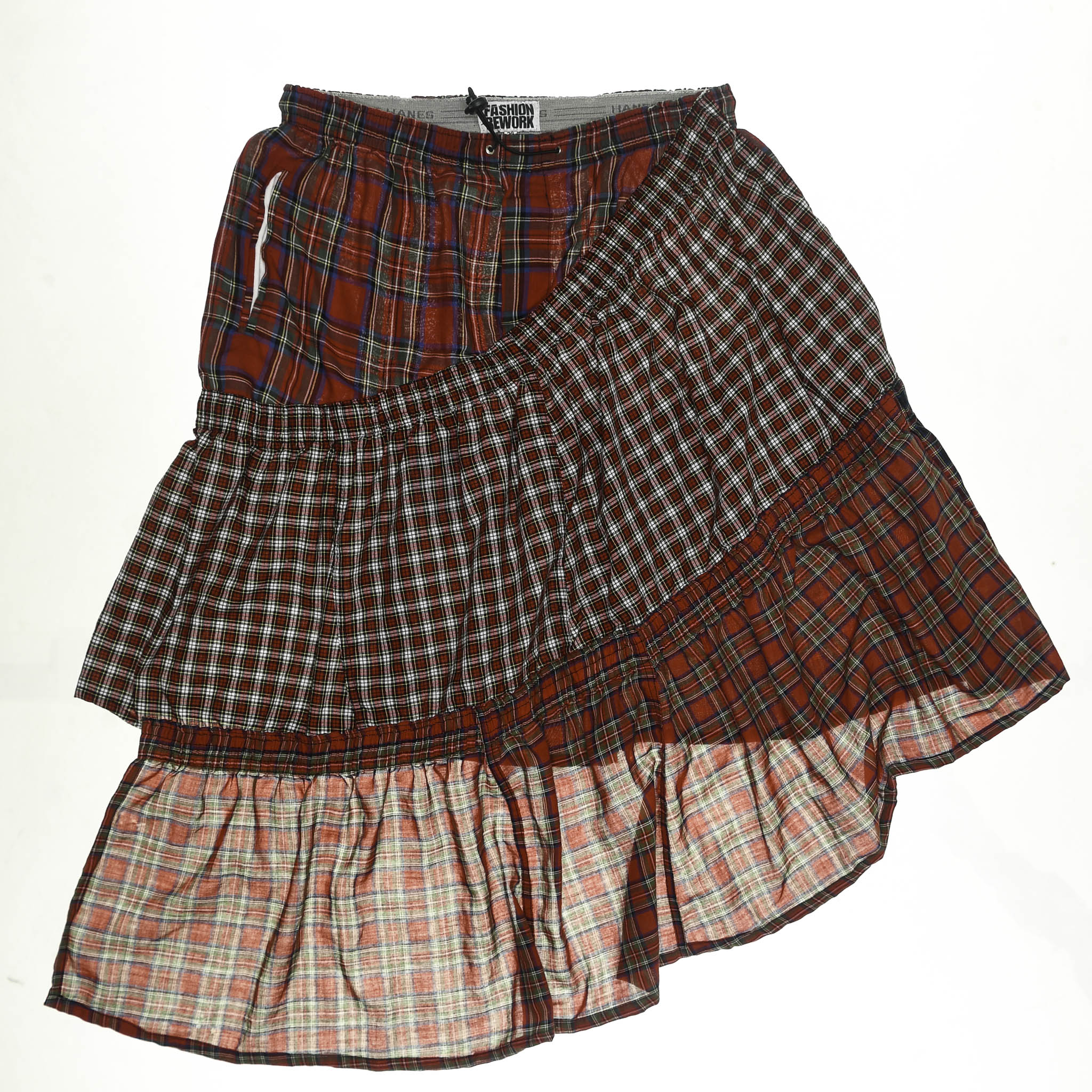 Red Asymmetric Boxer Skirt