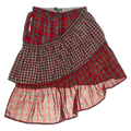 Red Asymmetric Boxer Skirt Midi