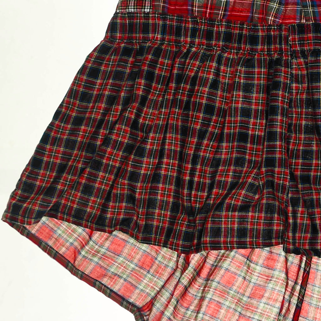 Red Asymmetric Boxer Skirt