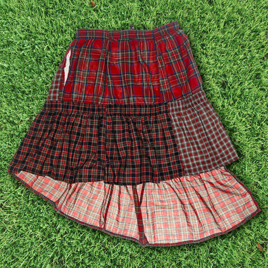 Red Asymmetric Boxer Skirt