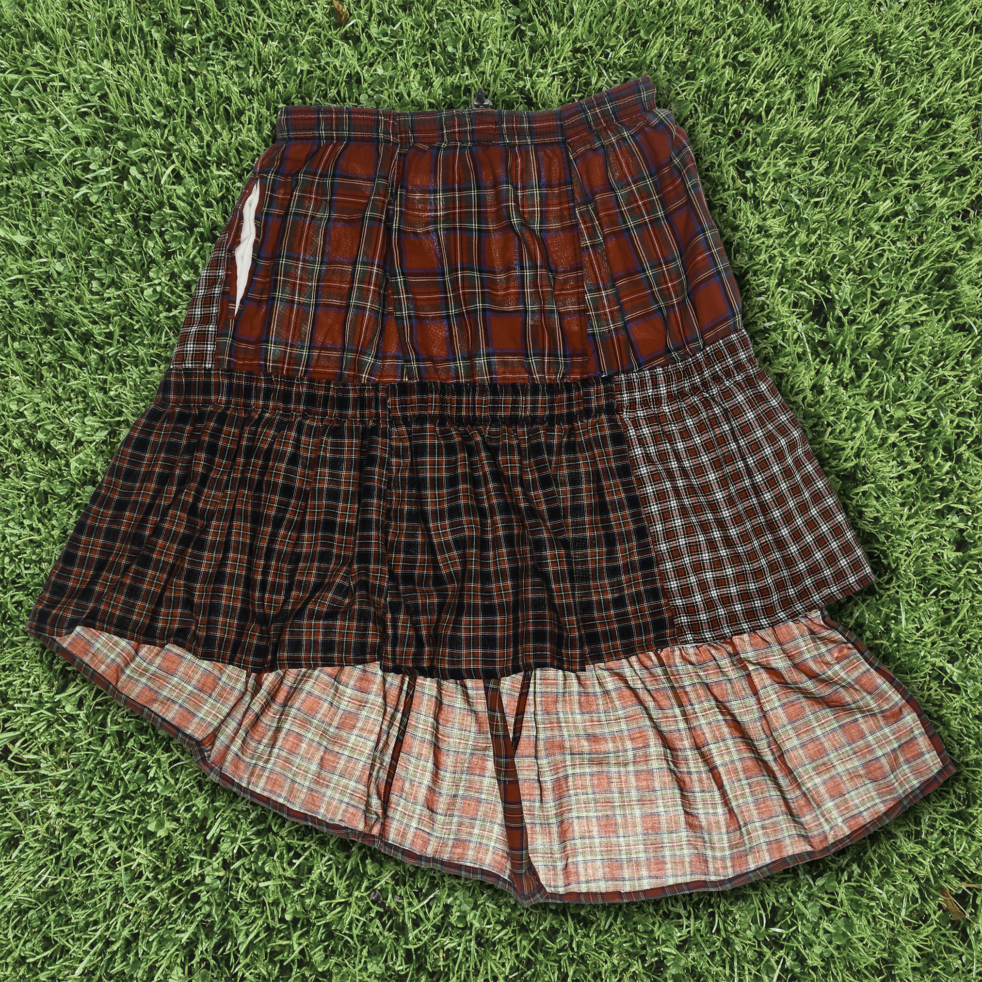 Red Asymmetric Boxer Skirt