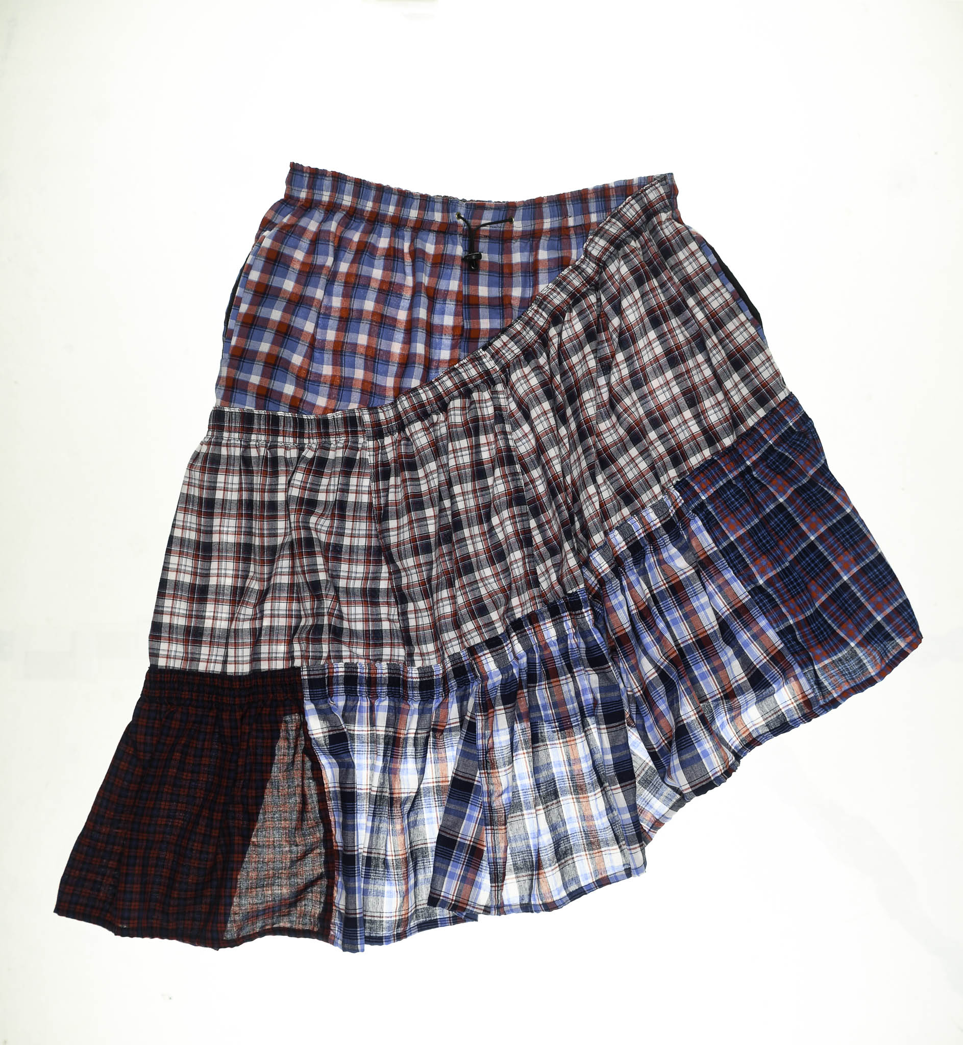 Multi Print Tiered Boxer Skirt Midi