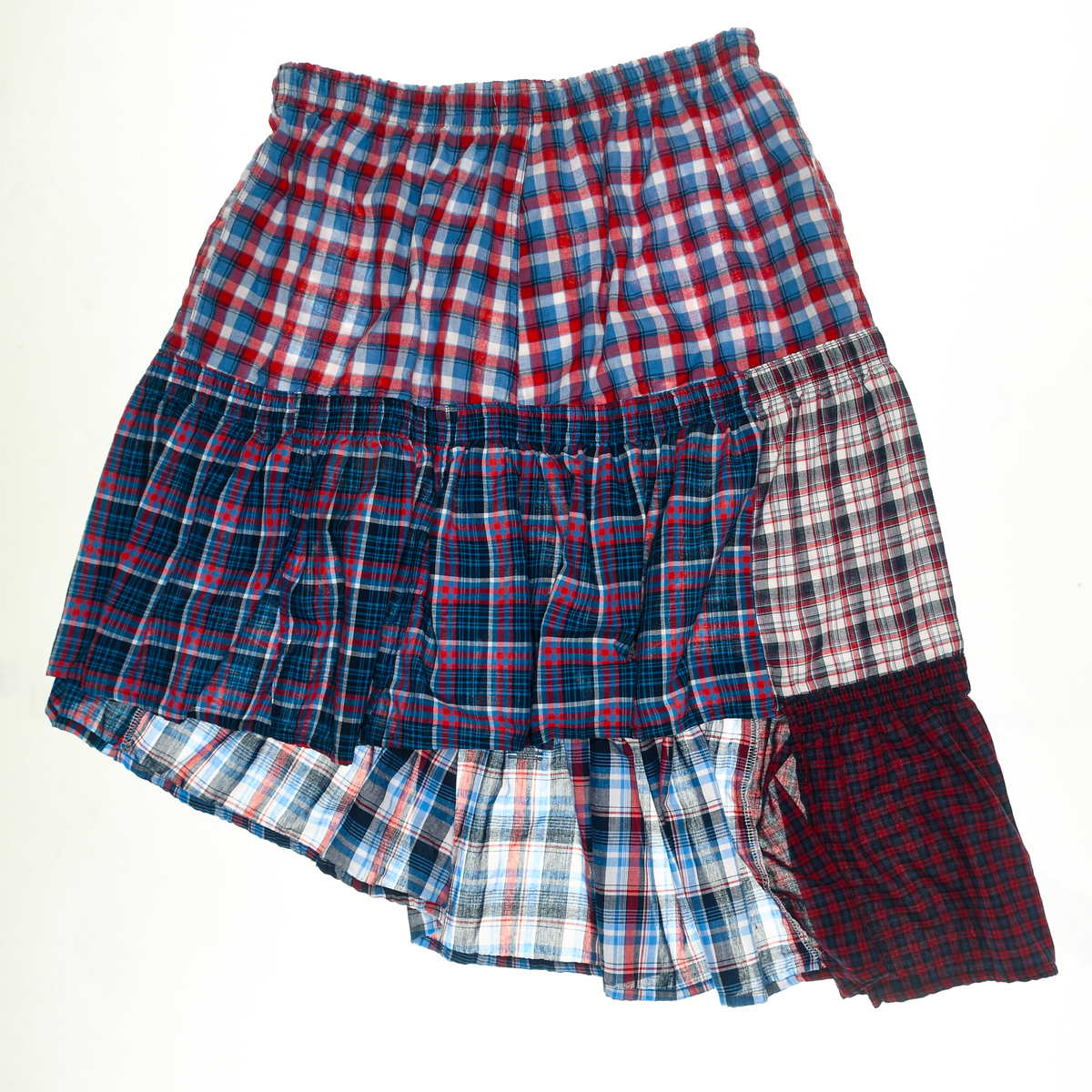Multi Print Tiered Boxer Skirt Midi