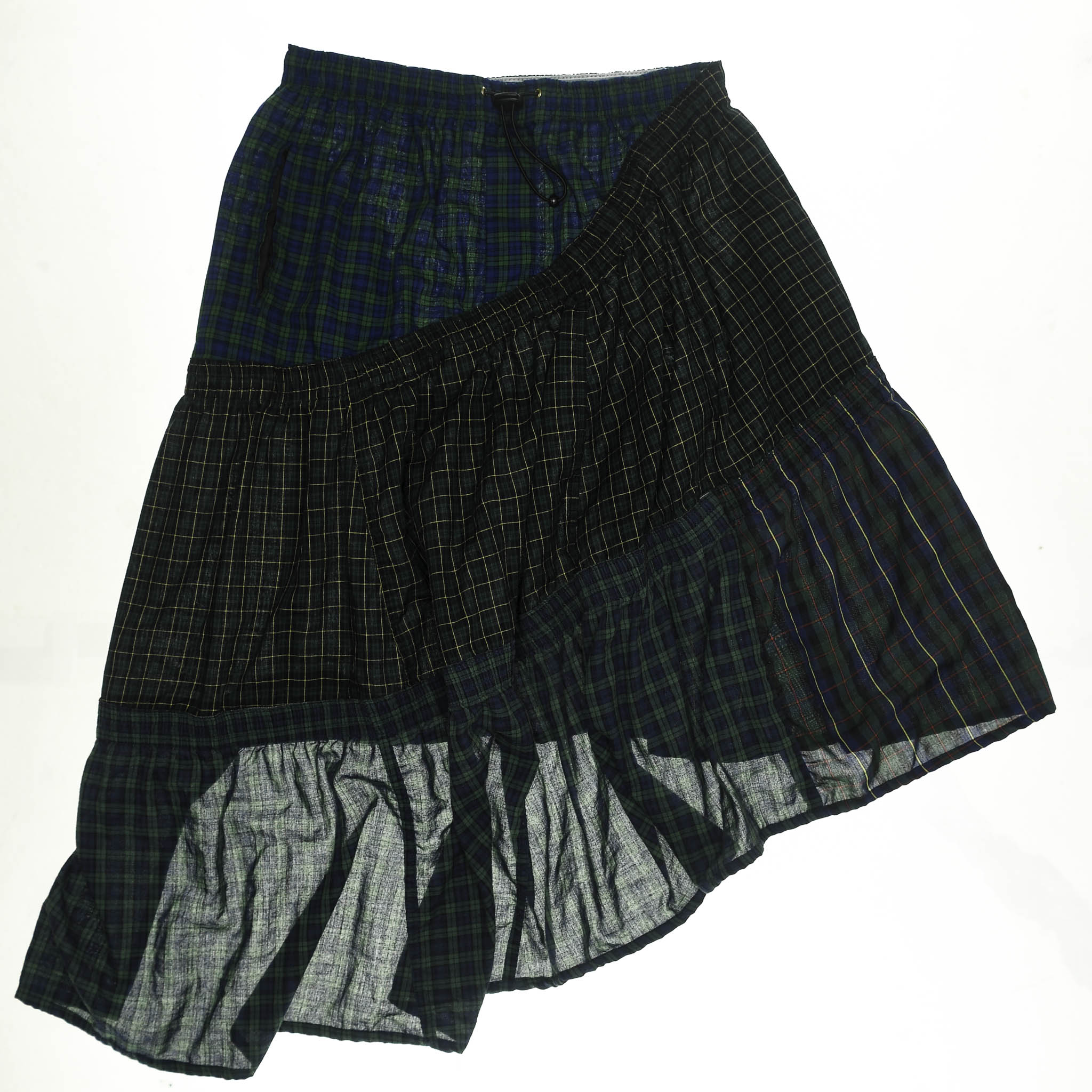 Deconstructed Plaid Boxer Skirt Midi