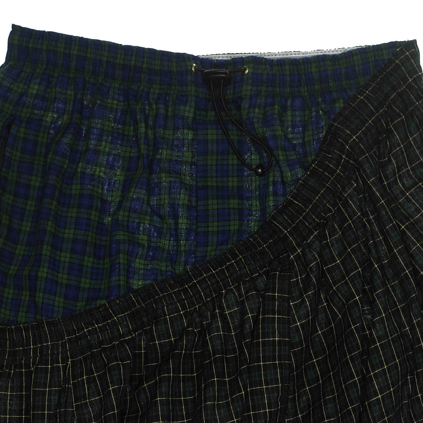 Deconstructed Plaid Boxer Skirt Midi