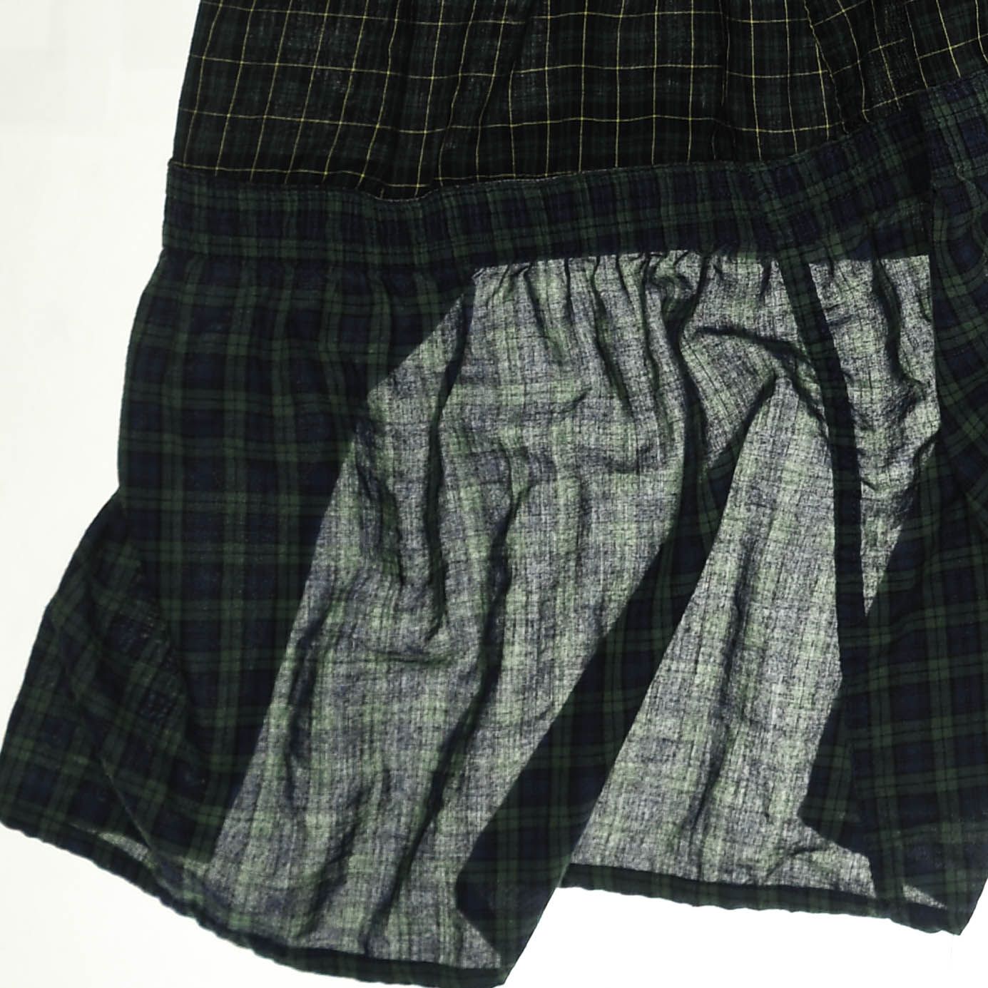 Deconstructed Plaid Boxer Skirt Midi