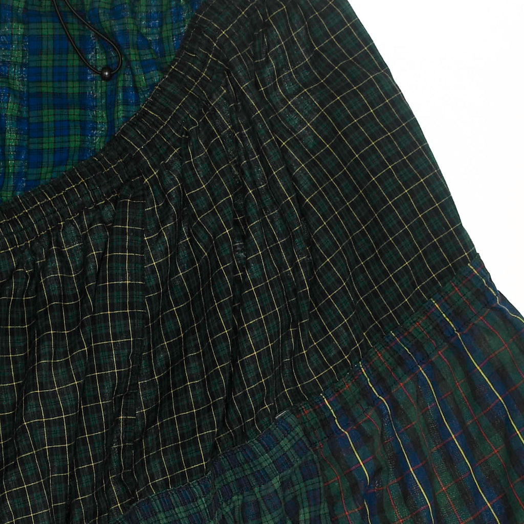 Deconstructed Plaid Boxer Skirt Midi
