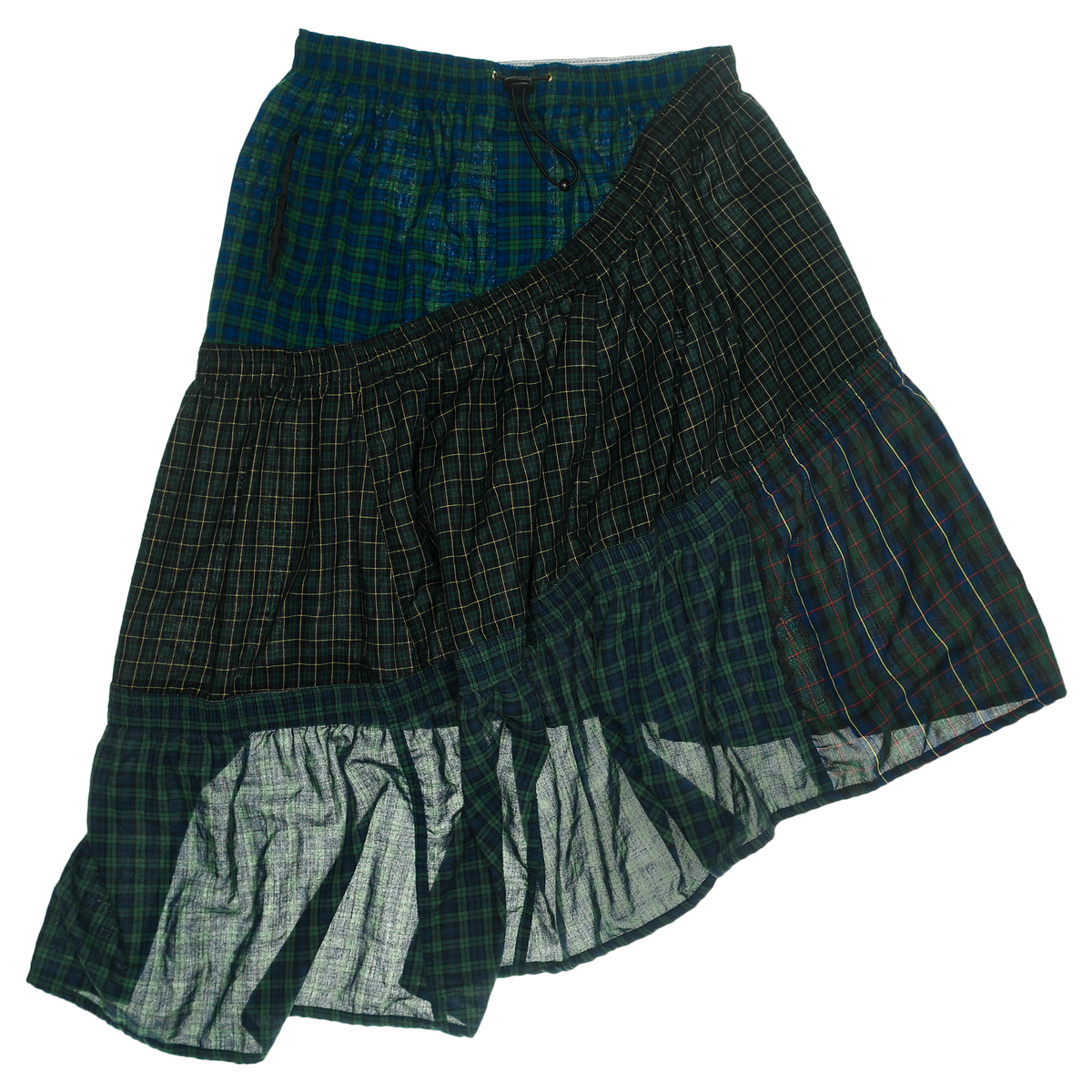 Deconstructed Plaid Boxer Skirt Midi