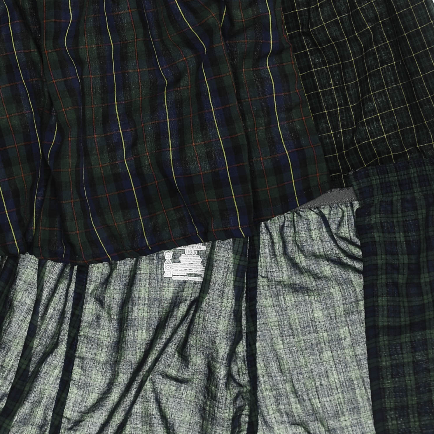 Deconstructed Plaid Boxer Skirt Midi