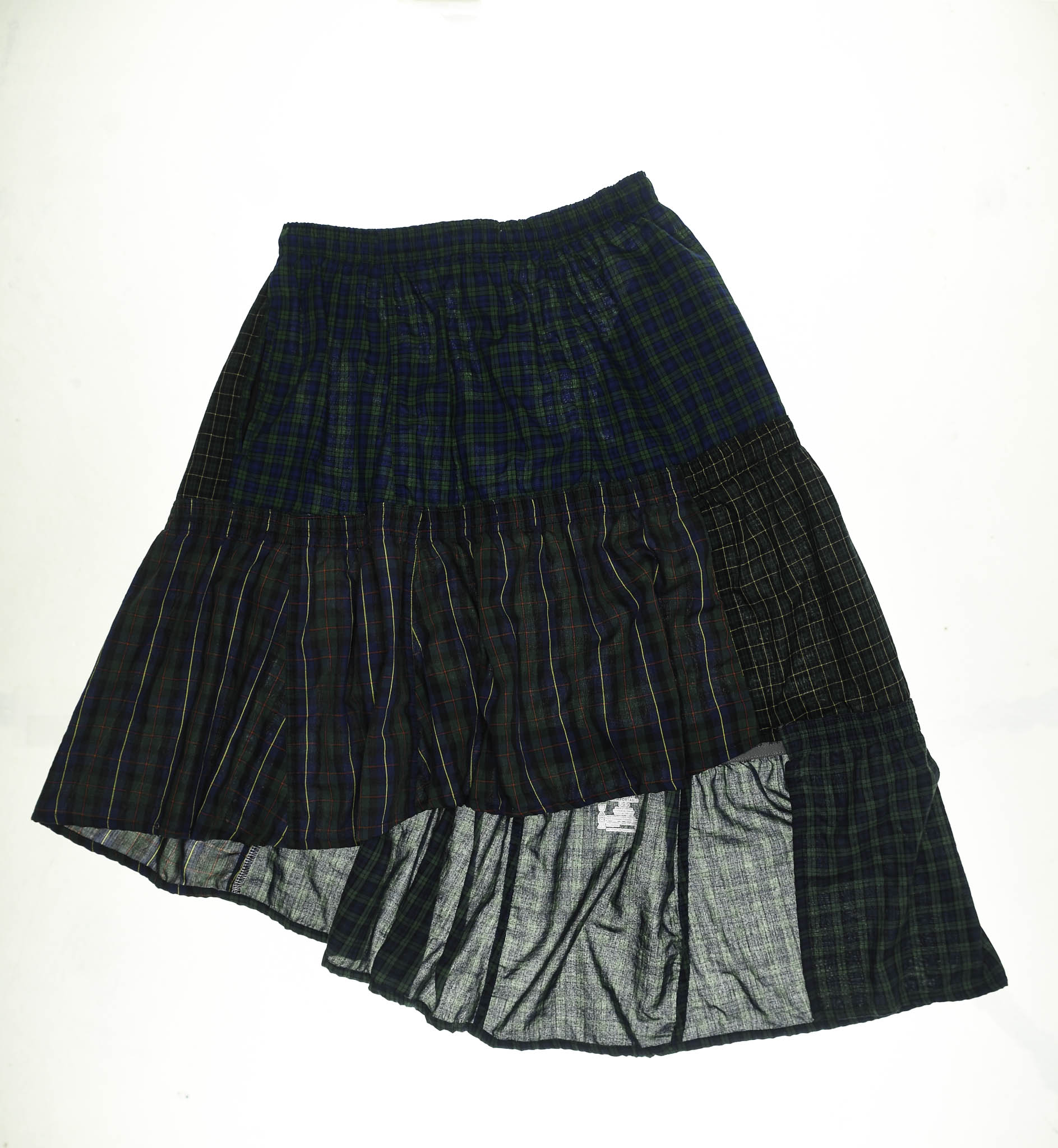 Deconstructed Plaid Boxer Skirt Midi