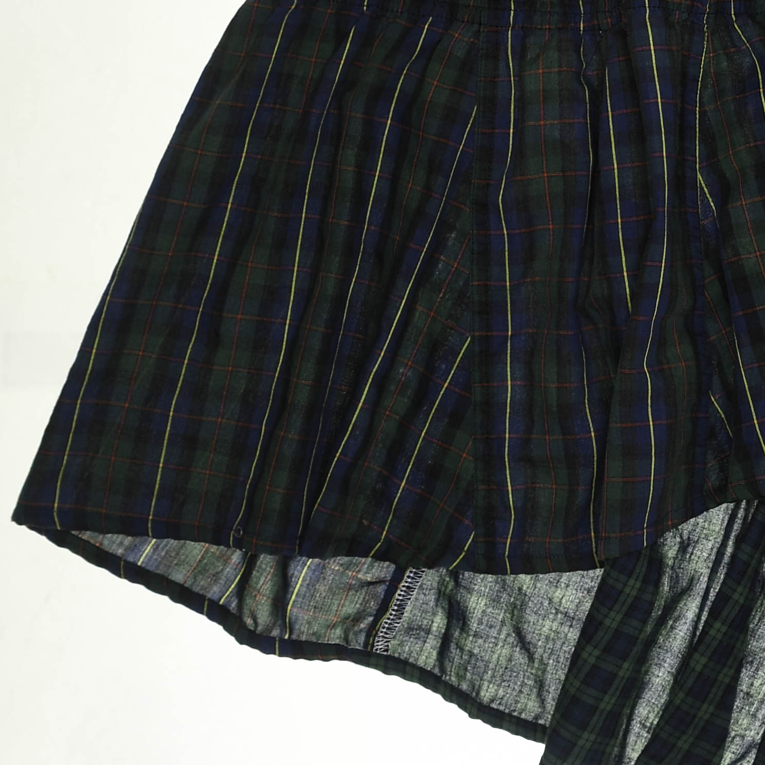 Deconstructed Plaid Boxer Skirt Midi
