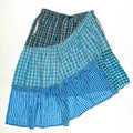 Vibrant Blues Plaid Boxer Skirt Midi
