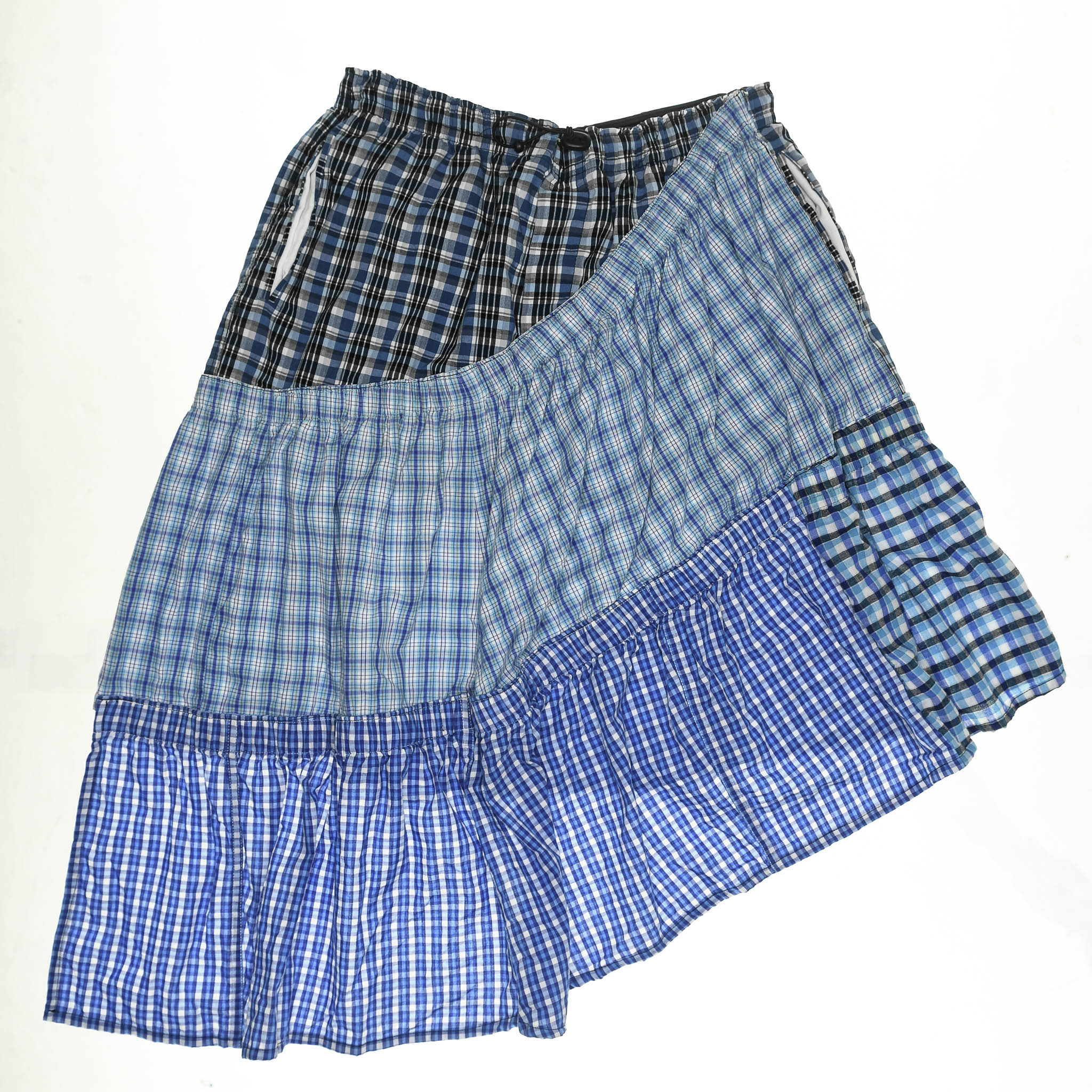 Vibrant Blues Plaid Boxer Skirt