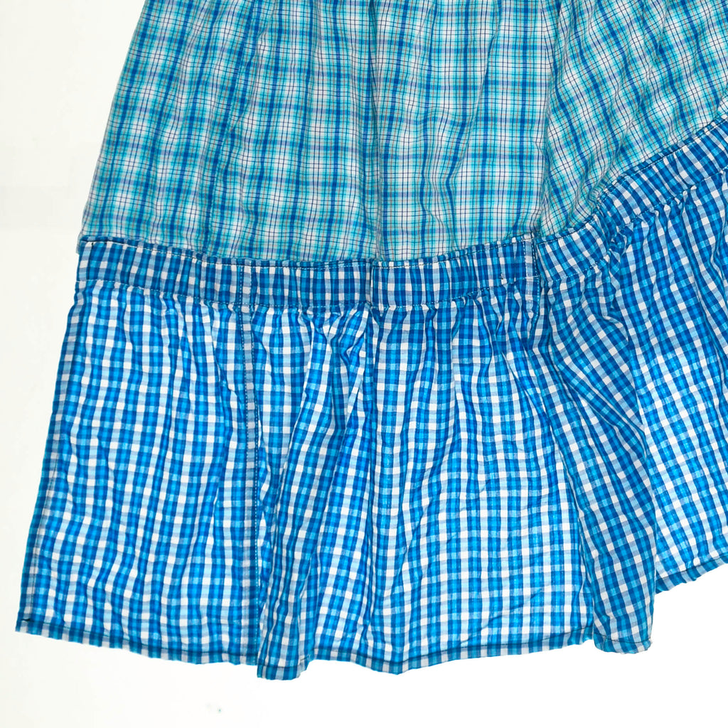 Vibrant Blues Plaid Boxer Skirt
