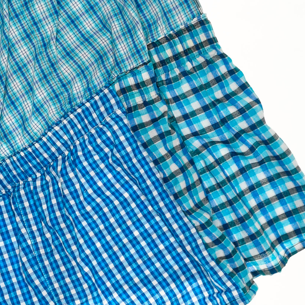 Vibrant Blues Plaid Boxer Skirt