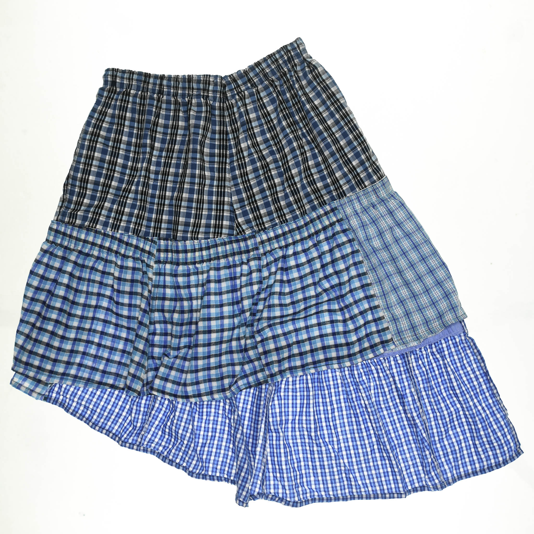 Vibrant Blues Plaid Boxer Skirt