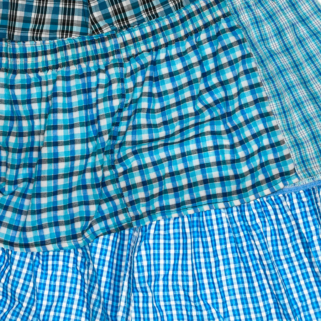 Vibrant Blues Plaid Boxer Skirt